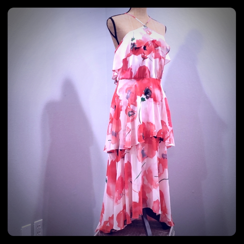 CeCe High Neck Spaghetti Strap Dress